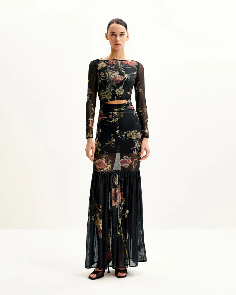 Alicia Printed Mesh Dress - Multicolor